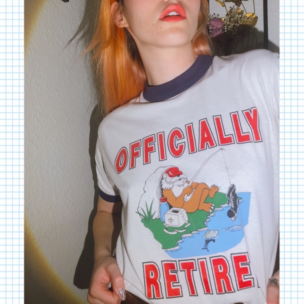 OFFICIALLY RETIRED 🎣 vintage t-shirt